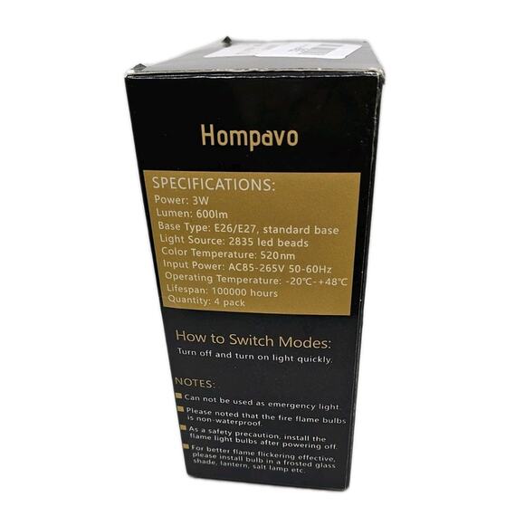 Hompavo LED Flame Light Bulb Green 4 Light Modes - Picture 3 of 4